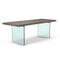 Brooks Dining Table - Glass Base  option Sandblasted Grey