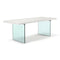 Brooks Dining Table - Glass Base  option White Wash