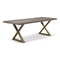 Brooks Dining Table - X Base  option Sandblasted Grey