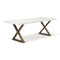 Brooks Dining Table - X Base  option White Wash