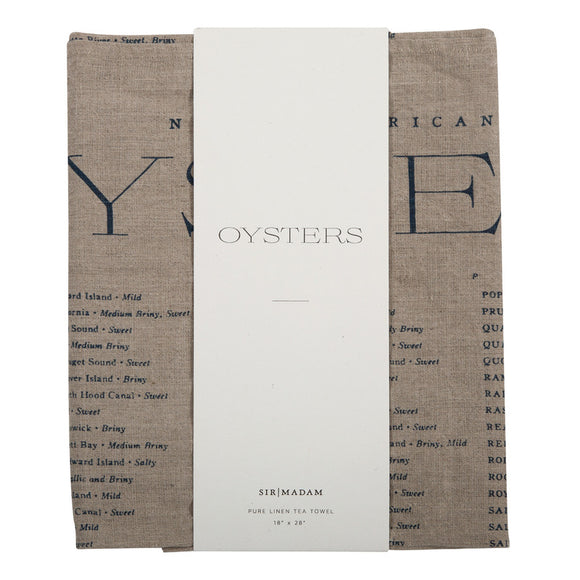 Oyster List Tea Towel (Set of 2)