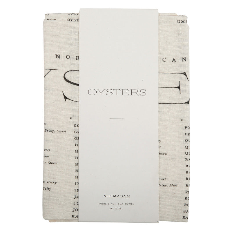 Oyster List Tea Towel (Set of 2)