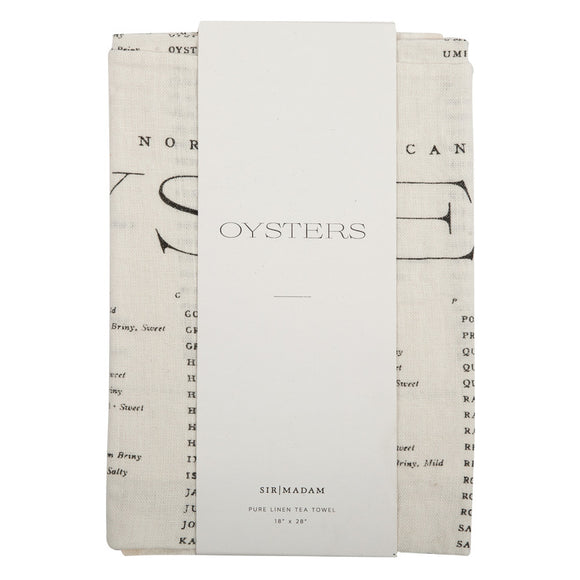 Oyster List Tea Towel (Set of 2)