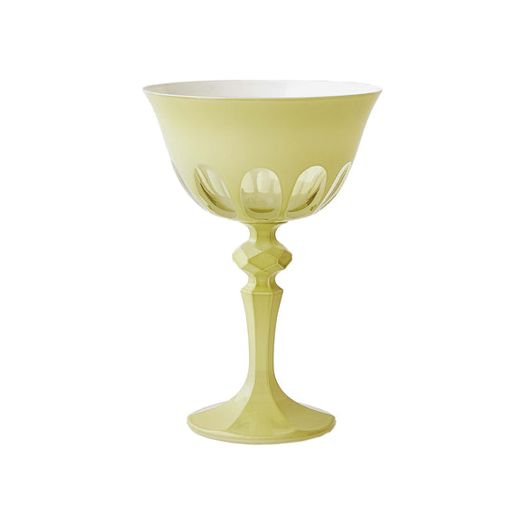 Colored Coupe Art Deco Glasses, Gold, Set of 4
