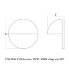 Mezza Cupola Outdoor LED Wall Sconce