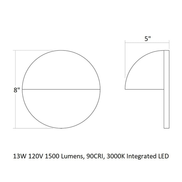 Mezza Cupola Outdoor LED Wall Sconce