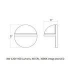 Mezza Vetro Outdoor LED Wall Sconce