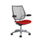 Liberty Task Chair  option Monofilament Stripe Platinum / Lotus Lucky Red