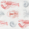 Lobster Wallpaper Sample Swatch  option Blue/Grey/Red Sample