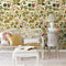 Asian Fruits And Flowers Wallpaper  option Taupe