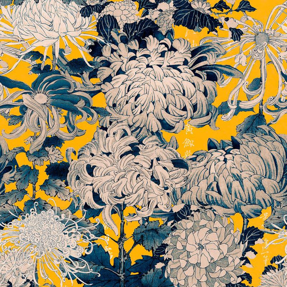 Chrysanthemums Wallpaper Sample Swatch