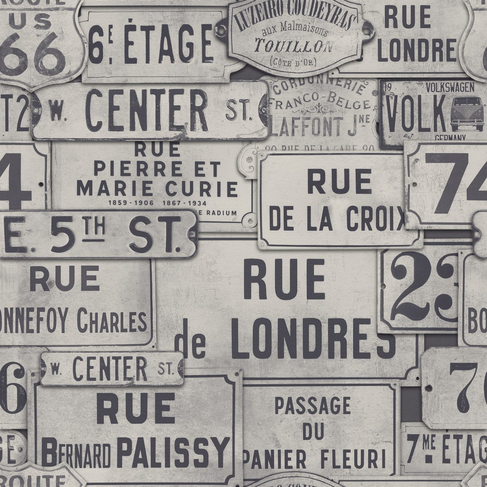 Street Signs Wallpaper Sample Swatch