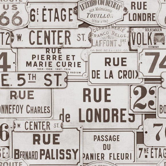 Street Signs Wallpaper Sample Swatch