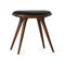 Low Wood Stool  option Dark Stained Oak with Black Leather