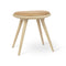 Low Wood Stool  option Natural Oak with Camel Leather