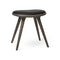Low Wood Stool  option Sirka Grey Stained Oak with Black Leather