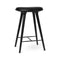 High Wood Stool  option Black Stained Beech with Black Leather