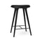 High Wood Stool  option Black Stained Oak with Black Leather