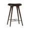High Wood Stool  option Dark Stained Beech with Black Leather