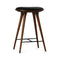 High Wood Stool  option Dark Stained Oak with Black Leather