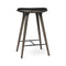 High Wood Stool  option Sirka Grey Stained Oak with Black Leather