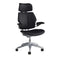 Freedom Headrest Leather Office Chair  option Corvara Midnight with Light Gray Boxstitch
