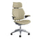 Freedom Headrest Leather Office Chair  option Corvara Mineral with Vanilla Boxstitch