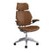 Freedom Headrest Leather Office Chair  option Corvara Saddle with Tan Boxstitch