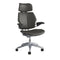 Freedom Headrest Leather Office Chair  option Ticino Charcoal with Midnight Boxstitch