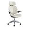 Freedom Headrest Leather Office Chair  option Ticino Glacier with White Boxstitch