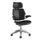 Freedom Headrest Leather Office Chair  option Ticino Obsidian with Noir Boxstitch