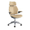 Freedom Headrest Leather Office Chair  option Ticino Sand with Vanilla Boxstitch
