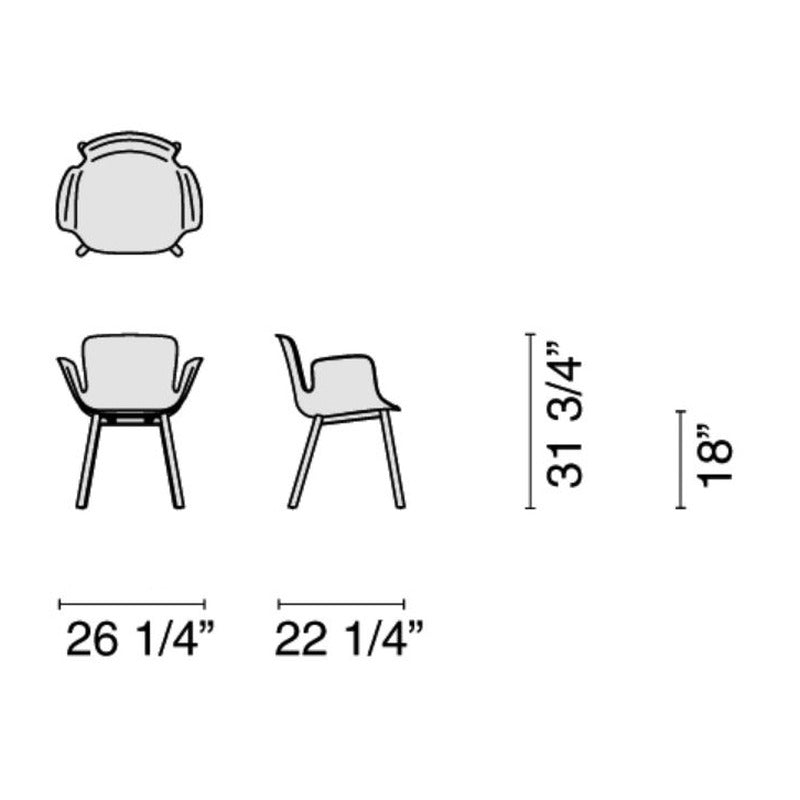 Juli Plastic Chair with Wood Leg