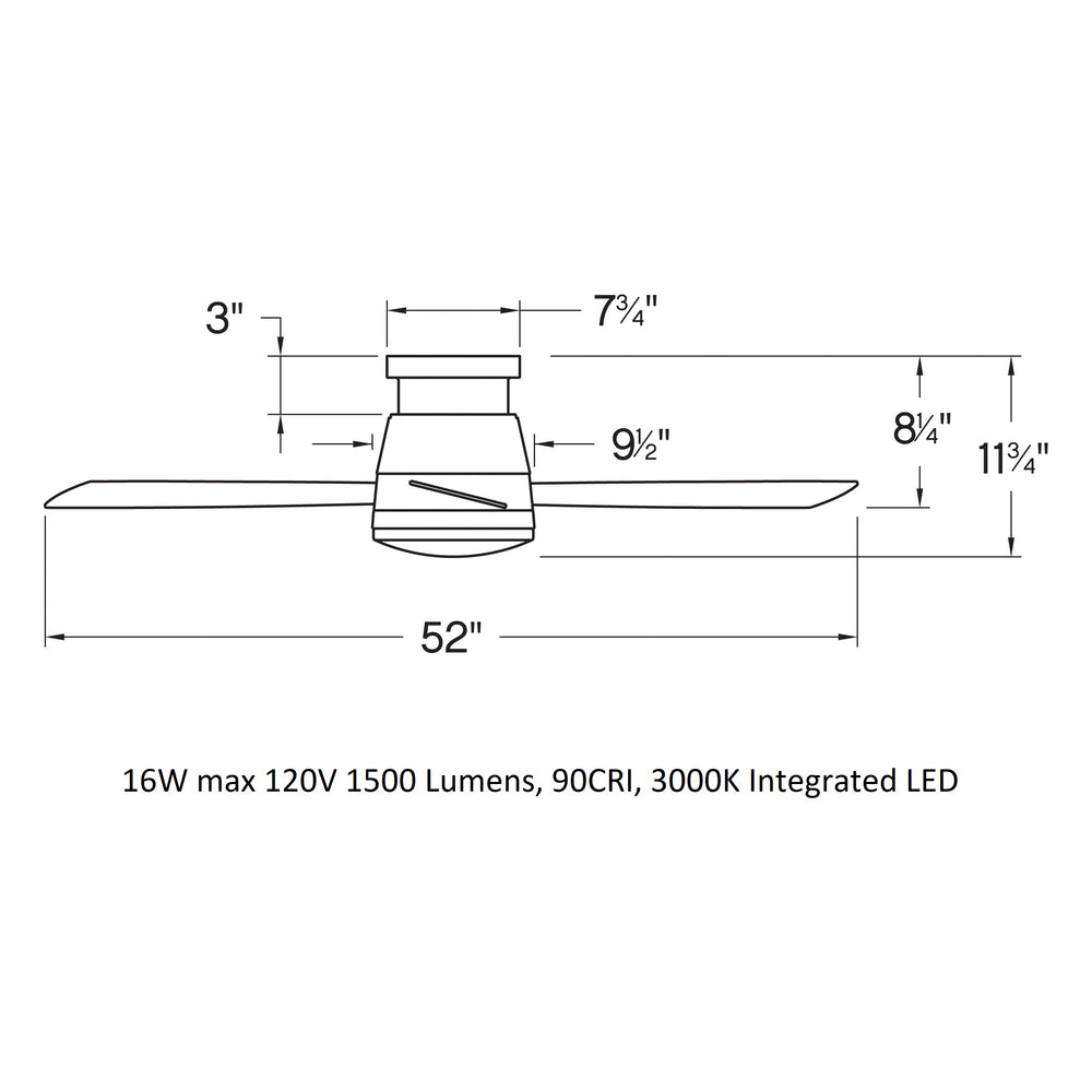 Trey Outdoor Flush Mount LED Ceiling Fan
