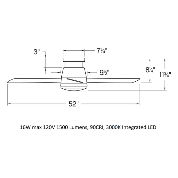 Trey Outdoor Flush Mount LED Ceiling Fan