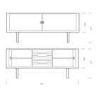 CH825 Credenza with Steel Loops Legs