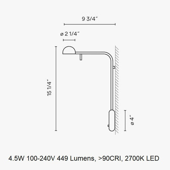 VIBIA Pin 1680 Wall Light - 2Modern