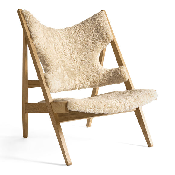 Knitting Lounge Chair Sheepskin Upholstery