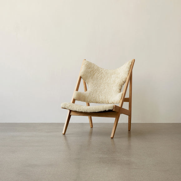 Knitting Lounge Chair Sheepskin Upholstery