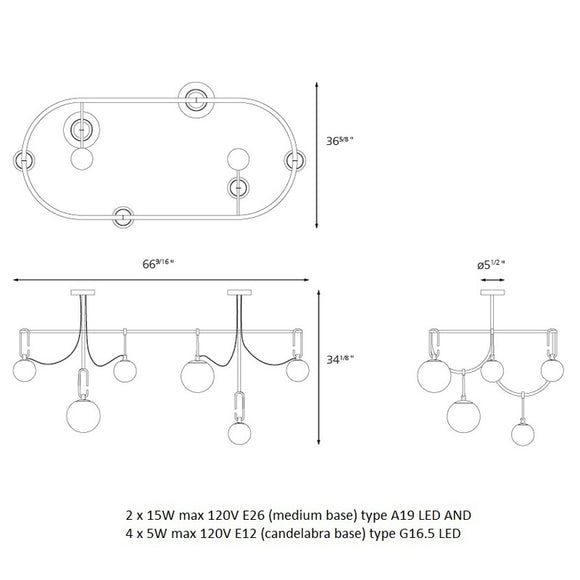 NH S5 Elliptic Suspension Light
