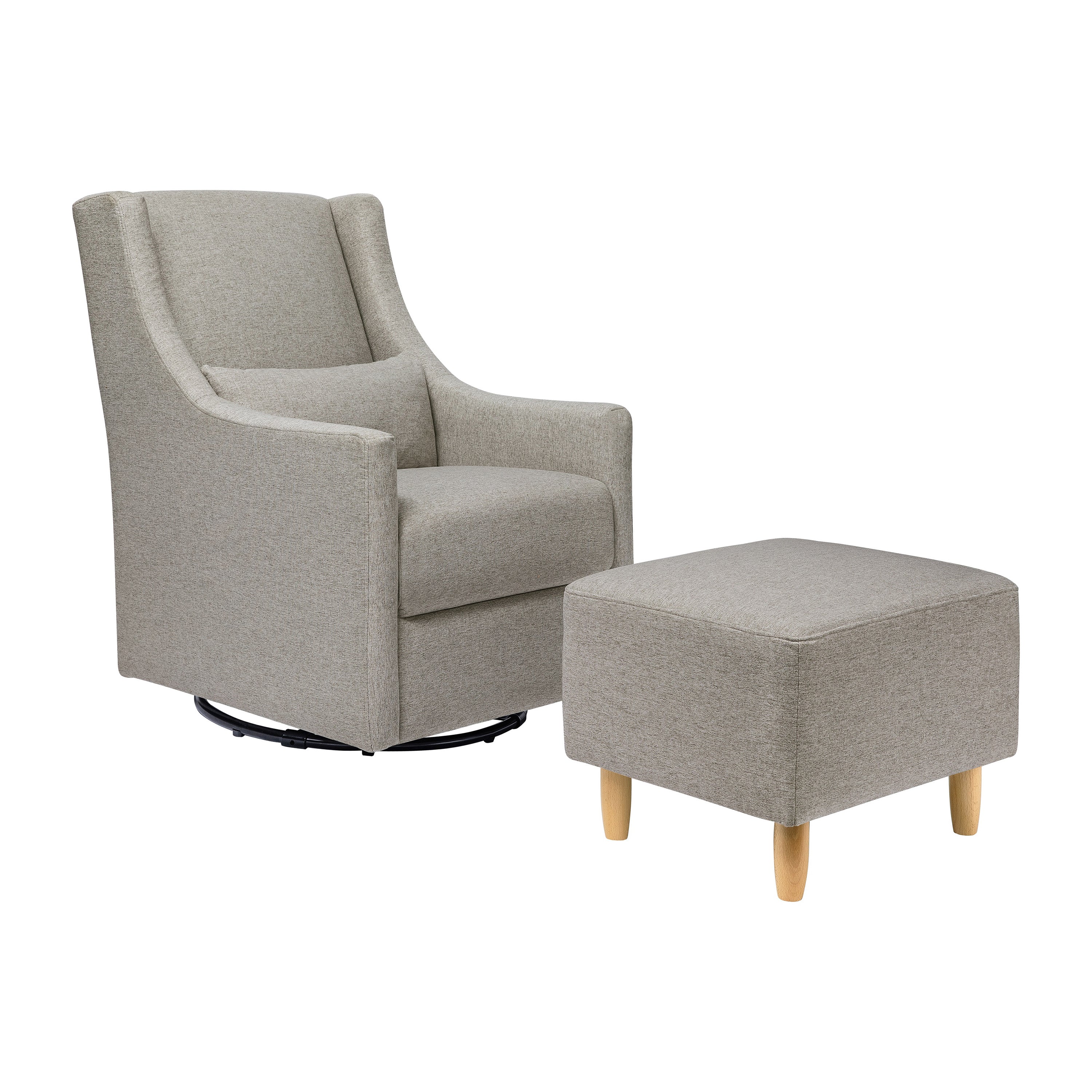 Toco Swivel Glider and Stationary Ottoman 2Modern