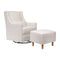 Toco Swivel Glider and Stationary Ottoman  option Performance Cream Eco-Weave