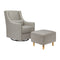Toco Swivel Glider and Stationary Ottoman  option Performance Grey Eco-Weave