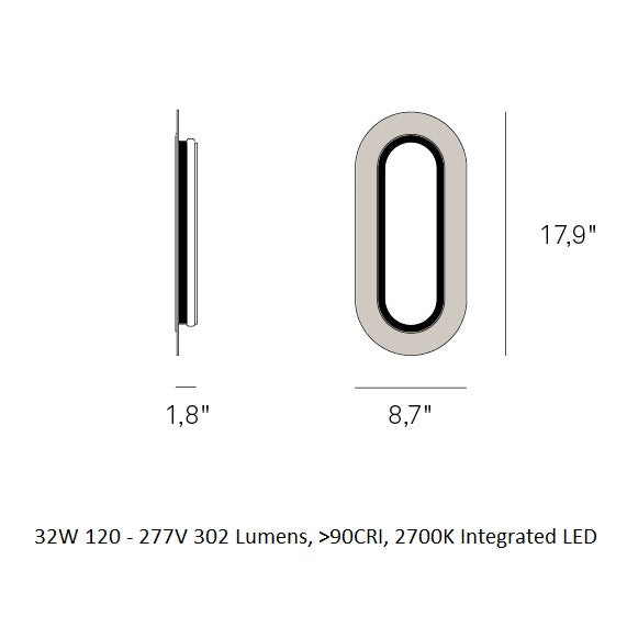 Lens Oval LED Wall Sconce