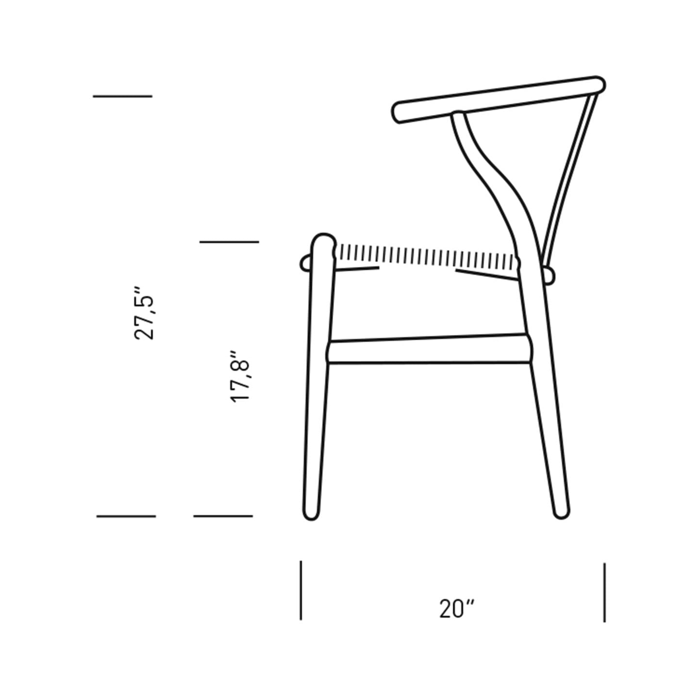 Carl Hansen and Son CH24 Wishbone Chair with Black Paper Cord