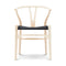 CH24 Wishbone Chair with Black Paper Cord  option Ash / Soap