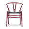 CH24 Wishbone Chair with Black Paper Cord  option Beech / Berry Red