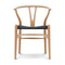 CH24 Wishbone Chair with Black Paper Cord  option Beech / Lacquer