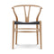 CH24 Wishbone Chair with Black Paper Cord  option Beech / Oil