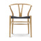CH24 Wishbone Chair with Black Paper Cord  option Oak / Lacquer